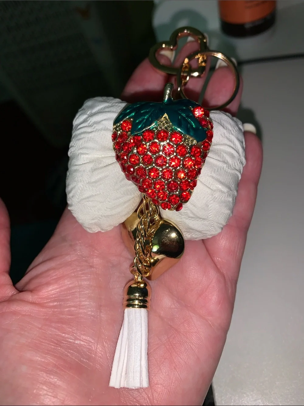 purse charm handmade strawberry
